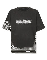 Cotton T-shirt with rips and print - | Dolce & Gabbana