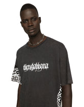 Cotton T-shirt with rips and print - | Dolce & Gabbana