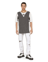 Printed jersey T-shirt with DG patch - | Dolce & Gabbana