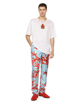 Silk jersey T-shirt with heraldic DG patch - | Dolce & Gabbana