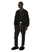 Cotton T-shirt with rips, studs and DG patch - | Dolce & Gabbana