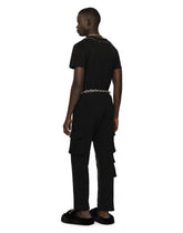 Cotton T-shirt with rips, studs and DG patch - | Dolce & Gabbana