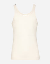 Fine-rib washed cotton singlet - | Dolce & Gabbana