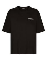 Printed cotton jersey T-shirt with DGVIB3 patch - | Dolce & Gabbana