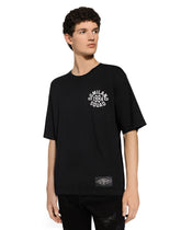 Cotton T-shirt with logo print - | Dolce & Gabbana