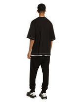 Short-sleeved cotton T-shirt with embroidered logo - | Dolce & Gabbana