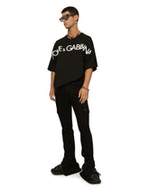 Cotton round-neck T-shirt with 3D patch - | Dolce & Gabbana