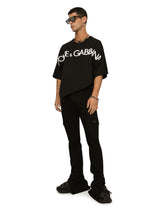Cotton round-neck T-shirt with 3D patch - | Dolce & Gabbana