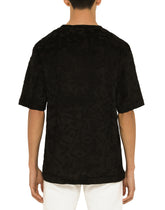 COTTON T-SHIRT WITH DG JACQUARD LOGO - | Dolce & Gabbana