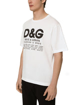 COTTON T-SHIRT WITH DG LOGO PRINT - | Dolce & Gabbana