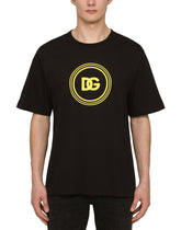 COTTON T-SHIRT WITH DG LOGO PRINT - | Dolce & Gabbana