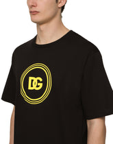 COTTON T-SHIRT WITH DG LOGO PRINT - | Dolce & Gabbana