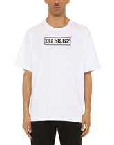 COTTON T-SHIRT WITH DG LOGO PRINT - | Dolce & Gabbana