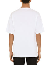 COTTON T-SHIRT WITH DG LOGO PRINT - | Dolce & Gabbana