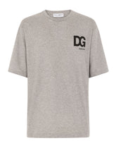 COTTON T-SHIRT WITH DG LOGO PRINT - | Dolce & Gabbana