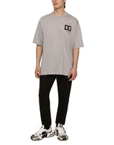 COTTON T-SHIRT WITH DG LOGO PRINT - | Dolce & Gabbana