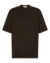 COTTON T-SHIRT WITH DG LOGO PRINT - | Dolce & Gabbana