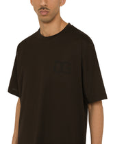 COTTON T-SHIRT WITH DG LOGO PRINT - | Dolce & Gabbana