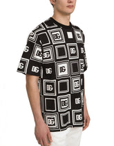COTTON T-SHIRT WITH DG LOGO PRINT - | Dolce & Gabbana