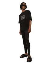 Cotton round-neck T-shirt with DG patch - | Dolce & Gabbana