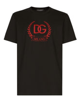 Cotton T-shirt with DG Milano logo embroidery - | Dolce & Gabbana