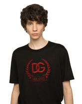 Cotton T-shirt with DG Milano logo embroidery - | Dolce & Gabbana