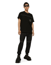 Cotton round-neck T-shirt with embossed DG logo - | Dolce & Gabbana