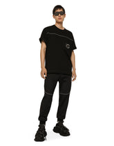 Cotton round-neck T-shirt with embossed DG logo - | Dolce & Gabbana