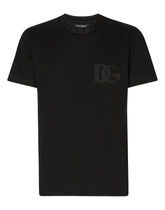 Cotton round-neck T-shirt with DG embroidery - | Dolce & Gabbana