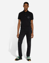 Cotton polo-shirt with DG logo embroidery - | Dolce & Gabbana