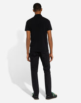 Cotton polo-shirt with DG logo embroidery - | Dolce & Gabbana