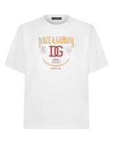 Cotton interlock T-shirt with DG logo print - | Dolce & Gabbana