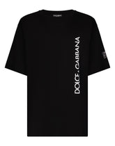Short-sleeved T-shirt with vertical logo print - | Dolce & Gabbana