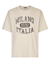 Cotton T-shirt with DG logo print - | Dolce & Gabbana