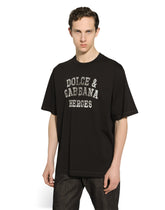Cotton T-shirt with logo print - | Dolce & Gabbana