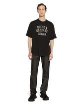 Cotton T-shirt with logo print - | Dolce & Gabbana