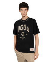 Cotton T-shirt with logo print - | Dolce & Gabbana