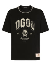 Cotton T-shirt with logo print - | Dolce & Gabbana