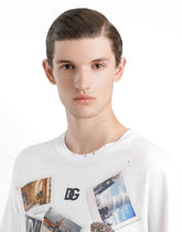 Cotton T-shirt with postcard print - | Dolce & Gabbana