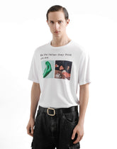 Cotton T-shirt with hand and coffee print - | Dolce & Gabbana