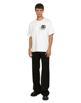 Cotton T-shirt with DG logo embroidery and print - | Dolce & Gabbana