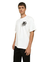 Cotton T-shirt with DG logo embroidery and print - | Dolce & Gabbana