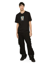 Printed cotton T-shirt with fusible rhinestone embellishment - | Dolce & Gabbana