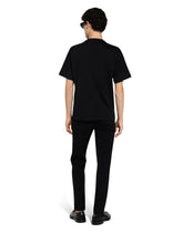 Cotton T-shirt with leather breast pocket and logo - | Dolce & Gabbana