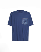 Cotton T-shirt with breast pocket and logo embroidery - | Dolce & Gabbana