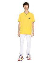 Cotton T-shirt with branded tag - | Dolce & Gabbana