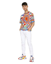 Cotton T-shirt with carretto print - | Dolce & Gabbana