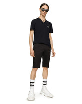 Cotton V-neck T-shirt with branded tag - | Dolce & Gabbana