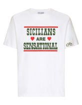 Cotton round-neck T-shirt with print - | Dolce & Gabbana