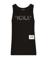 Cotton singlet with print - | Dolce & Gabbana